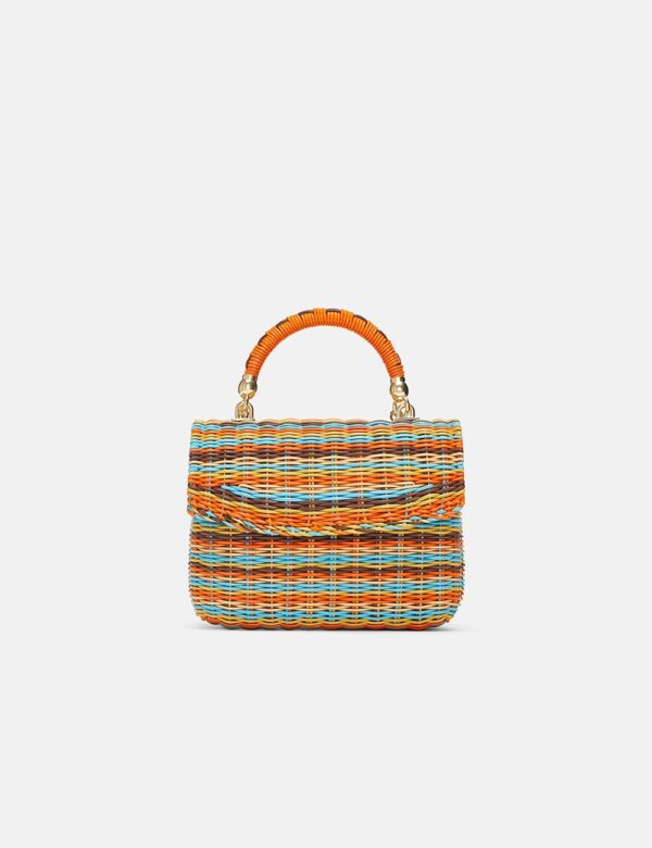 Round raffia crossbody bag